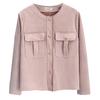 Outono 100kg Irmã Gorda Moda Camurça Pequeno Cheiro Jaqueta Tamanho Grande Feminina Casual Pequena Camisa 0851