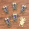 Múltiples Dijes de Aleación para Manualidades Chapado en Oro KC Animales Esmaltados Caballo Hormiga Oruga Insecto Caracol Colgantes Accesorios