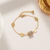 Versão coreana do novo Pulseira Círculo Romano Sansheng III aço titânio diamante colado contas de transferência joias femininas não desbotam atacado de fábrica