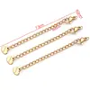 Cadena de Extensión de Acero Inoxidable con Etiqueta de Letra Corazón, Broche de Langosta que Conserva el Color, Materiales para Accesorios de Joyería DIY