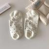 Meias Curtas Femininas Dot Boca Rasa Meias Invisíveis Meias de Barco Primavera e Verão Meias de Algodão Puro Feminino Ponto Branco Sem Cair Salto Meias Curtas