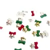 Nuevos Accesorios para Uñas de Campana de Navidad con un Toque de Lujo Ligero y Alta Gama, Presentando Collares en Color Dorado y Plateado y Decoraciones para Uñas de Aleación Estilo Ins