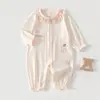 Mameluco de Manga Larga para Bebé, Estilo Delgado de Verano sin Costuras, Body de Apertura Frontal para Bebés Niñas, Ropa para Bebés