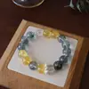 Pulsera de Cristal Verde Fantasma Optimizada para Mujer Estilo Ins Simple Lujo Ligero Diseño de Nicho Suave Elegante Pulsera de Cuentas Versátil