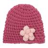 Chapéu de Lã Tricotado de Inverno Novo Europeu e Americano para Crianças com Florzinha, Chapéu de Lã Quente Multicor para Bebê, Chapéu de Bebê