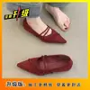Bico Fino Tira Fina Boca Rasa Fashion Versátil Aumenta Altura Estilo Festa Sapatos Baixos 2025 Nova Coleção Primavera Outono Estilo Coreano Sapatos Femininos