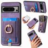 Adecuado para Funda de Teléfono Móvil Google Pixel11Proxl, Soporte de Tarjeta Magnético Desmontable, Anillo Retro, Cubierta de Soporte de Tarjeta de Color Sólido