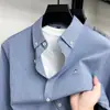 Camisa de algodón de alta gama para hombre para otoño, simple y casual, top versátil de manga larga, estilo casual ligero y maduro
