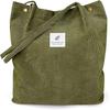 2025 Nueva Bolso de Hombro de Pana para Mujer Estudiante Coreana Bolso de Lona Gran Capacidad Literario Simple Versátil Bolsa de Compras