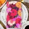 Servilleta Impresa con Flores de Plantas Transfronteriza Pañuelo Cuadrado de Doble Capa Decoración de Mesa para Cocina del Hogar Transfronteriza Pañuelo al por Mayor
