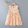 Vestido de Praia Floral Princesa Infantil Algodão Seda 2026 Verão Novo Vestido Regata para Bebê Roupa para Ar Condicionado de Casa
