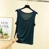 Chaleco modal de color sólido para mujer, de verano, con cuello en U, sencillo, sin mangas, ajustado, de talla grande, fino