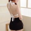 Ropa Interior Sexy Femenina Sexy Tentación Ropa de Sirvienta Puro Deseo Ropa de Sirvienta Espalda Descubierta Gotas de Sangre Libre de Quitarse Uniforme Traje Venta al por Mayor