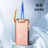 Isqueiro Portátil de Disparo Direto com Aparência Premium, Padrão Aurora Colorido da Moda, Isqueiro à Prova de Vento com Chama Azul, Venda por Atacado de Presentes
