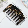 Peine de Acetato Estampado de Leopardo Estilo Coreano para Peinado Diario, Peine para Flequillo, Mini Peine Portátil con Pedrería, Venta al por Mayor