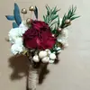 Ramo Mini de Flores Secas Transfronterizo de 12 cm, Flores Reales, Rosas, Gypsophila, Regalo, Ramillete, Decoración de Coche, Decoración Hecha a Mano