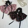 Scrunchie de Tecido Floral Rosa Vintage com Temperamento Suave, Elástico para Rabo de Cavalo com Laço, Corda de Cabelo de Alta Qualidade