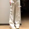 Jeans de Trabajo Retro de Calle Americana con Tirantes para Mujer, Pantalones Rectos Ajustados Delgados para Hombre