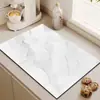 Tapete Drenante Simple de Mármol al por Mayor Tapete Absorbente de Agua Antideslizante de Tierra de Diatomeas para Encimera Tapete para Mesa de Comedor Tapete para Fregadero de Cocina