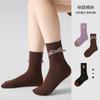 Calcetines para Niños al Mayoreo Otoño e Invierno 2025 Encaje Moño Niñas Media Caña Algodón Oreja Sin Costuras Media Caña Calcetines para Niños