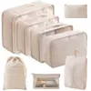 Conjunto de Bolsas de Armazenamento para Viagem Transfronteiriça com Sete ou Oito Peças, Bolsa de Armazenamento para Viagem de Negócios, Bolsa de Armazenamento de Grande Capacidade, Conjunto de Armazenamento à Prova d'Água