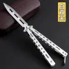 Ventas Directas de Fábrica Cuchillo Mariposa Cuchillo de Entrenamiento Cuchillo de Práctica Cuchillo Plegable Acero Inoxidable Cuchillo Ornamental Portátil Cuchillo de Mano Sin Filo
