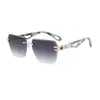 Nuevas Gafas de Sol de Moda sin Montura Cortadas al Borde 2025 para Mujer, Gafas de Sol para Hombre de Gama Alta Europeas y Americanas Transfronterizas Tendencia Street Photography Ins