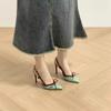 Zapatos de Tacón Alto 2024 Nuevos para Mujer Estilo Francés Puntiagudos con Lazo Sandalias de Una Correa para Uso Exterior Zapatos Planos Baotou