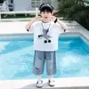Conjunto de Verano para Niños 2026 Nuevo Elegante Camisa de Manga Corta con Estampado de Pony para Niños Ropa Fina de Verano para Niños Ropa de Media Manga para Niños