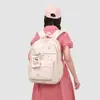 Mochila de estilo doce, grande capacidade, múltiplos compartimentos, modelo popular online, mochila escolar para meninas do ensino médio, mochila de alta aparência