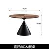 Mesa de Jantar Sólida em Madeira Estilo Antigo Mesa Redonda Estilo Retrô Mesa de Jantar Redonda de Nogueira Preta Estilo Francês e Combinação de Cadeiras para Apartamento Pequeno
