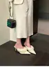 Estilo auto-reservado! Jiji macio como leite! Pantufas pontudas peludas gentis para mulheres 2026 Chegada de Inverno Novos Sapatos de Salto Alto Fechados