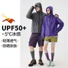 Roupa com Capuz para Proteção Solar ao Ar Livre para Homens, Jaqueta Fina de Proteção UV para Primavera, Marca Moderna Estilo Funcional Roupa de Proteção Solar para Montanhismo, Guarda-sol