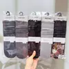 Nuevo Estilo Otoño e Invierno para Mujer: Calcetines holgados estilo Old Money, Calcetines altos, Calcetines holgados de encaje de color liso, Calcetines con separación de dedos para mujer