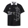 Comércio Exterior Transfronteiriço Estilo de Rua Americano Estampa de Espinhos Gótica Camisa Polo Masculina de Manga Curta Verão Top Waffle para Casal