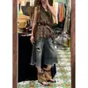 Coleção Nova de Verão 2026: Jeans Americano Retro Rasgado de Cintura Alta, Solto, Modelador, Cropped, Leve, Selecionado Cuidadosamente para Mulheres