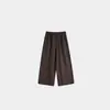 Estilo Nuevo Primavera y Verano para Mujer 100% Lino Teñido en Hilo Holgados Casual Versátiles Cómodos Finos Pantalones Rectos Fsy60435