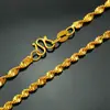 Kalemei Cadena Espiral Ondulada de Doble Capa de 2M Cadena Retorcida de Doble Onda Chapada en Oro Collar Cadena para Clavícula