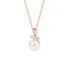 Collar Original de Perlas de Espiga de Trigo para Mujer, Plata Pura, Estilo Bosque, Estilo Ins, Colgante Geométrico, Cadena para Clavícula de Oro Rosa, Venta al por Mayor