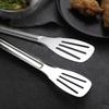 Pinza para alimentos de acero inoxidable 304 de tres líneas, pinza para alimentos engrosada, pinza para barbacoa frita, pan al vapor, pinza para barbacoa
