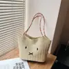 Bolso de paja transfronterizo 2026 verano nuevo bolso de playa colorido tejido gran capacidad bolso tote bolso cubo personalizado