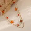 Nuevo Collar para Mujer, Sencillo Collar para Clavícula de Piedra Natural Multicolor, Collar de Nicho de Lujo Ligero, Joyería de Fabricante de Acero Inoxidable