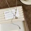 Heroína de Drama Coreano~Collar de Gota de Agua Dorada Color Café para Mujer 2025 Nuevo Cadena de Suéter Deslizante Otoño e Invierno Accesorio Único
