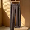 Pantalones casuales de lana de acetato texturizado para hombre de primavera y otoño, pantalones deportivos rectos holgados de pierna ancha, pantalones de papá talla grande