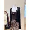 Cárdigan de punto protector solar estilo coreano para mujer, nuevo modelo de verano 2026, cárdigan negro elegante y a la moda estilo francés, talla única con etiquetas