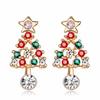 Conjunto de brincos de Natal femininos brincos de sino vermelho árvore de Natal floco de neve europeu e americano alce muleta novos acessórios transfronteiriços