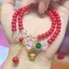 Ventas Directas de Fábrica de Nuevas Pulseras Rojas de Año de Nacimiento del Zodiaco, Suministro para Transmisiones en Vivo, Pulseras Rojas de Cristal con Doble Capa para el Año del Caballo