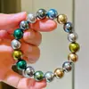Pulsera de Perlas Tahitianas Shijia Mariposa Negra de Cristal para Mujer Pulsera de Cuentas Francesa de Alta Gama Pulsera Morandi de Lujo Ligero