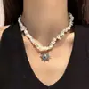 Collar colgante de girasol con puntada de grava vintage desgastada para hombre y mujer, cadena para clavícula de nicho de alta gama, cadena para suéter