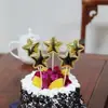 Cartão de inserção para cena de bolo de aniversário bolo de aniversário de amor decoração de bandeira PU de estrela de cinco pontas suprimentos para cena de bolo